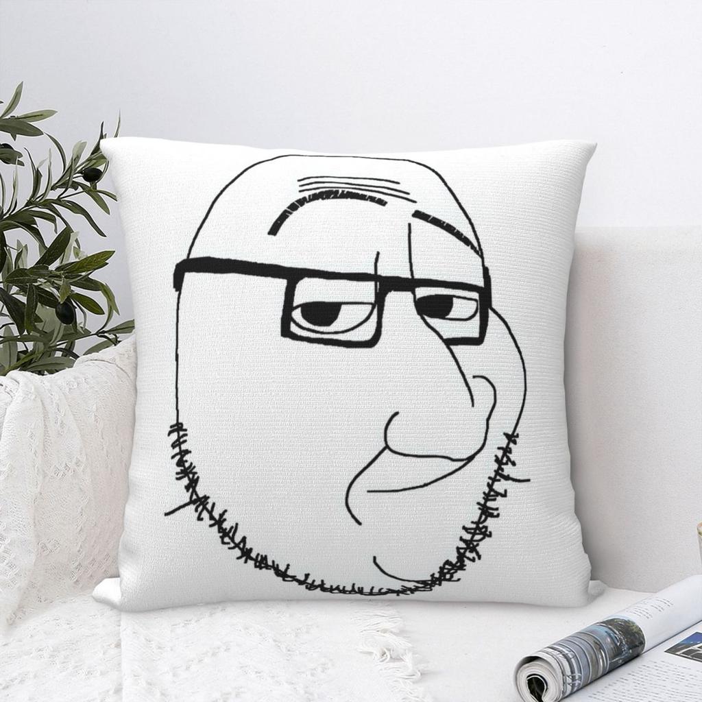 Smug Soyjak Meme Pillowcase Polyester Cushion Cover Decor Smiling Wojak Pillow Case Cover Living Room 40X40Cm
