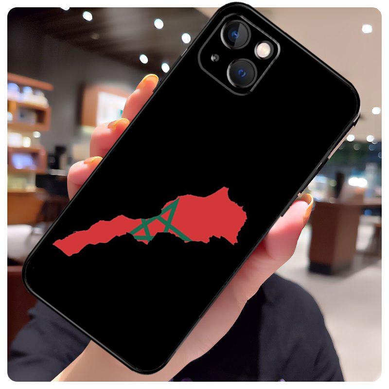 Чехол для iPhone 16 Pro Max 14 13 12 11 15 17 Pro Max mini 15 16 Plus 16e 17 Air с гербом и флагом Марокко