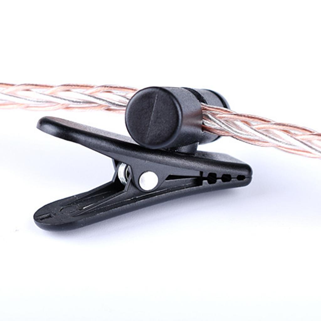 Rotatable Earphone Wire Clip Secure Cable Attachment To Clothing Black Headset Cord Organiser 360 Degree Rotation