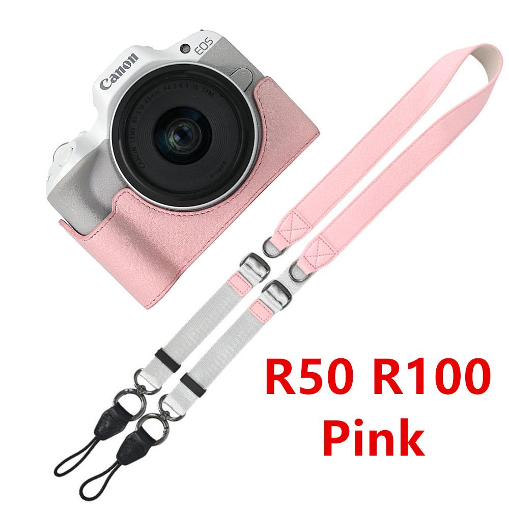 Получехол для камеры из ПУ кожи личи для Canon EOS R50V R50 R100 R8 R10 R5 R5II R6 R6II 200D 200DII SX70HS, чехол с плечевым ремнем