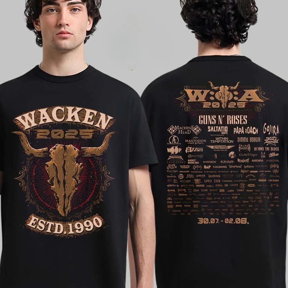 Фестиваль Wacken Open Air 2025 пройдет с 30 июля по 2 августа 2025 года в Шлезвиг-Гольштейне, Германия. Двусторонняя футболка с изображением роз.
