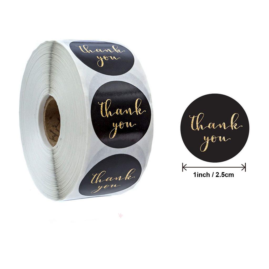 Наклейки Black Label Фольгированные наклейки Спасибо 1'' 500 шт. Вкус Бизнес Заказ Дом Ручная работа Этикетки Печати для свадебных конвертов