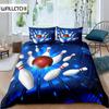 Пододеяльник для боулинга из полиэстера, спортивный пододеяльник для соревнований, спортивные игры, звездное небо, голубая линия, комплект постельного белья, двуспальная кровать размера «king-size»