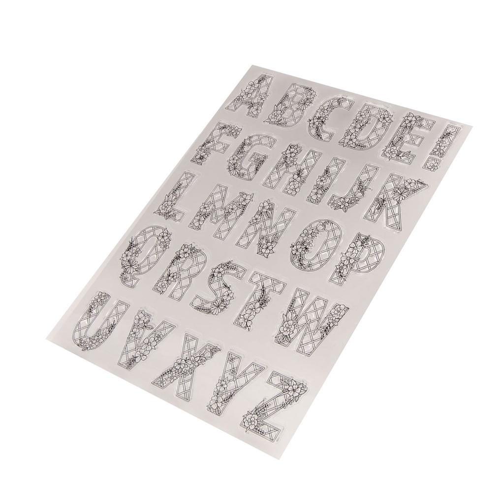 Силиконовые прозрачные штампы с цветочными буквами для изготовления открыток, скрапбукинга, тиснения, самодельного альбома, резиновой печати, штампов, украшений