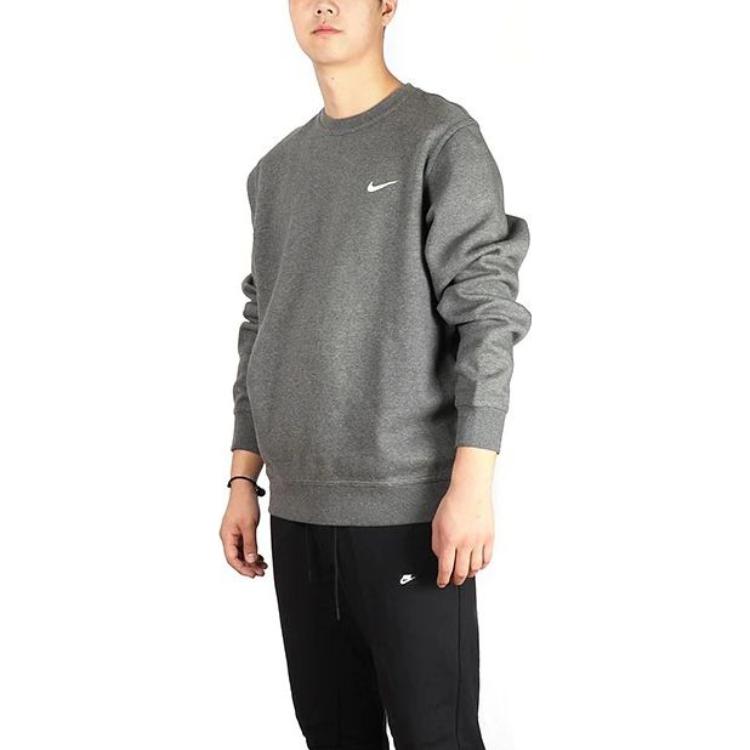 Nike Sweatshirts Men's Gray Crew Neck Moderate Regular 916609-071