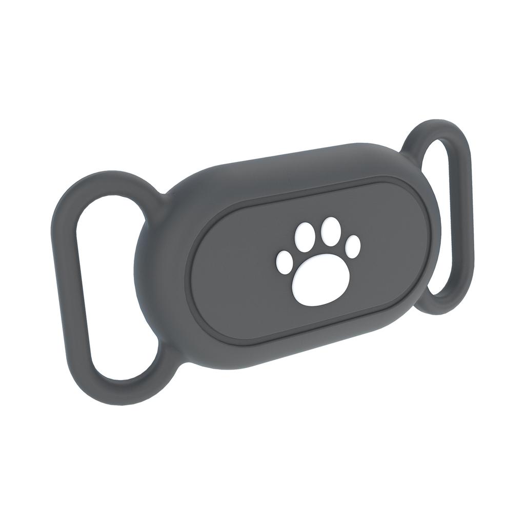 Silicone Cover for Samsung Galaxy SmartTag 2 Bluetooth-compatible Tracker Protective Case for Pet Dog / Cat - Bone Pattern / Black