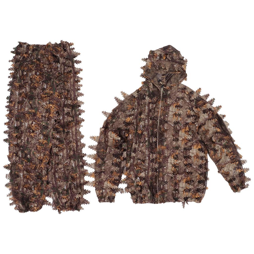 Коричневый дикий камуфляжный костюм Ghillie 3D Leaf Куртки и штаны Комплект одежды для охоты