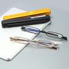 Portable Mini Reading Glasses Men Women Business Ultralight Small Rectangle Blue Light Eyeglasses With Case +100 +125 +150 +400