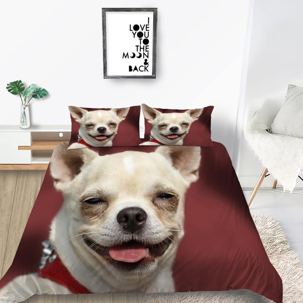 Пододеяльник с изображением мультяшного бульдога King Queen, комплект постельного белья для щенка шарпея, милый питомец, щенок, собачка, пододеяльник из полиэстера