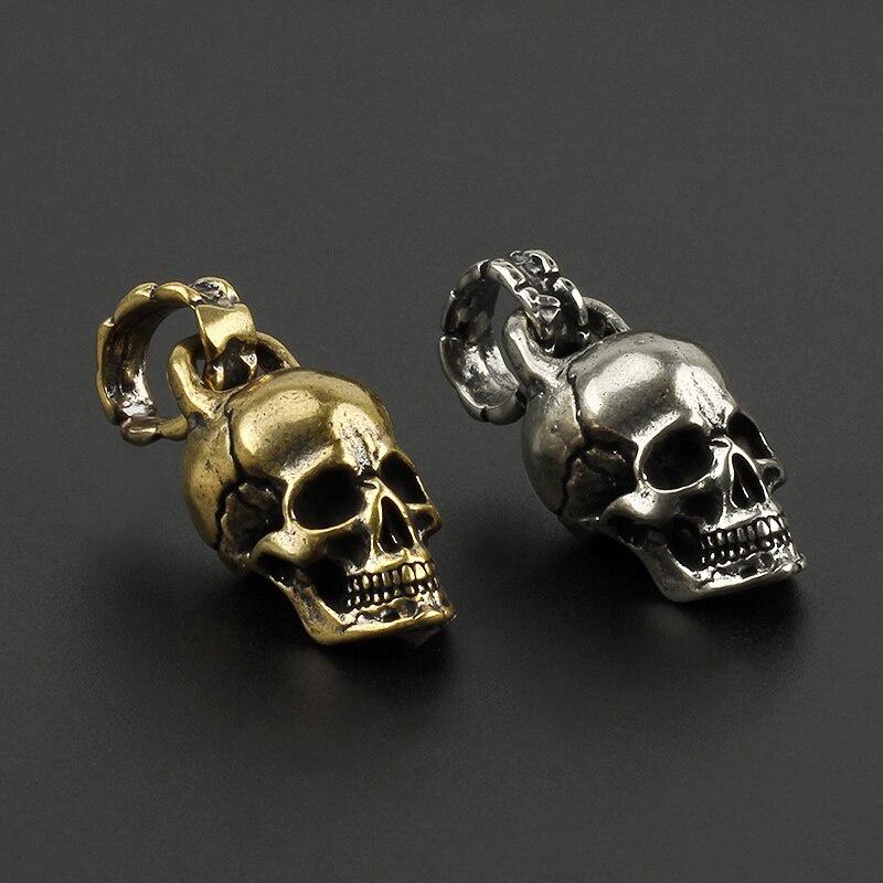 Латунь Медь Череп Панк Брелки Кулон Брелок Подвески Брелок Скелет DIY Уличные Аксессуары