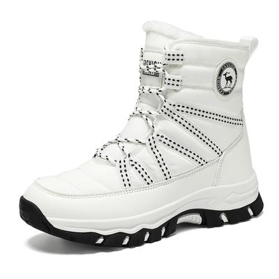 Женские ботильоны Зимняя обувь Снежные ботинки Теплые ботильоны на меху Шнуровка Слипоны Уличная обувь для ходьбы Леди