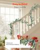 Christmas Garland, 2011 mm Realistic Greenery Decorated with Vines, Olive Leaves, and Berries, Evergreen Faux Garlands with Light String for Indoor