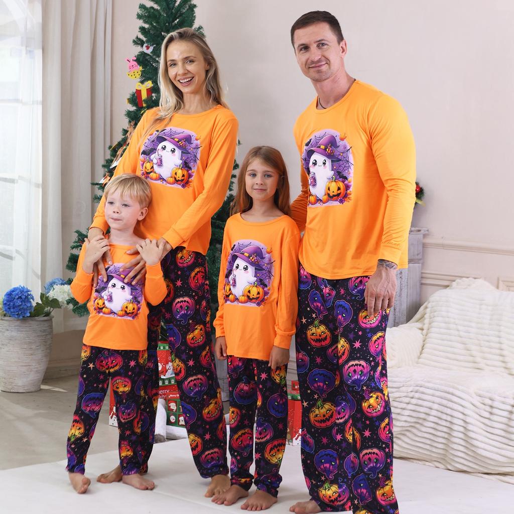 Комплект из топа и брюк с длинными рукавами и принтами для всей семьи Одинаковые комплекты для всей семьи