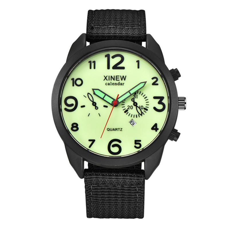 Montre Homme XINEW Brand Men Watches Students Boys Casual Nylon Band Military Date Quartz Watch Reloj Hombre Relogio Masculino
