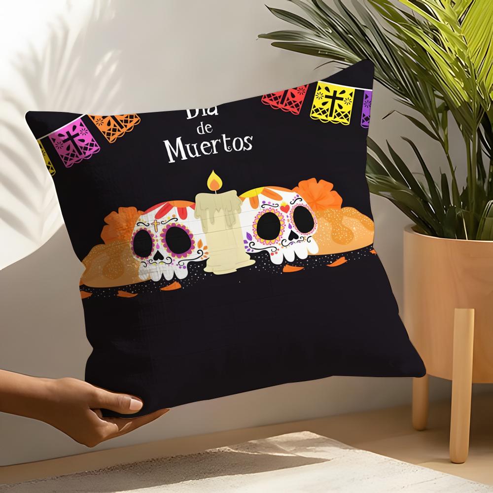 Festival DDia de Muertos Pillow Case Linen Cushion Covers For Decorative Sofa Home Pillows Case Car Chair Pillows Cases