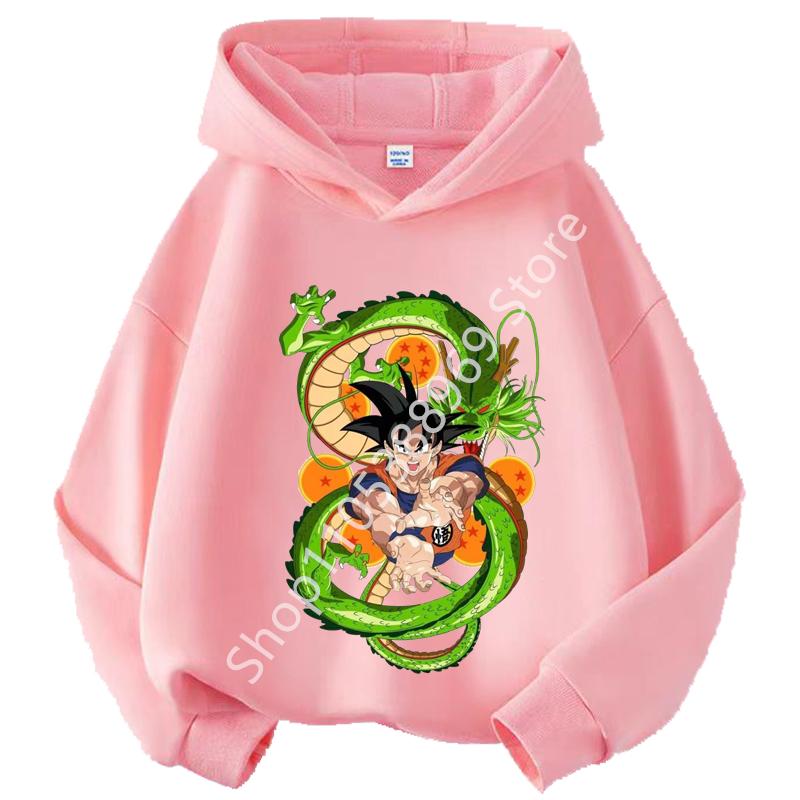 Kids Dragon Ball Z Gohan Print Hoodie Polyester Anime Tshirt Unisex Boys Girls Clothing 100 160cm Cartoon Pullover