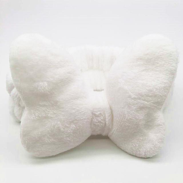 Butterfly Hair Bands for Women Solid Coral Fleece Elastic Bow Headband Soft Wash Face Head Band Cute Girls Accessories Headwrap