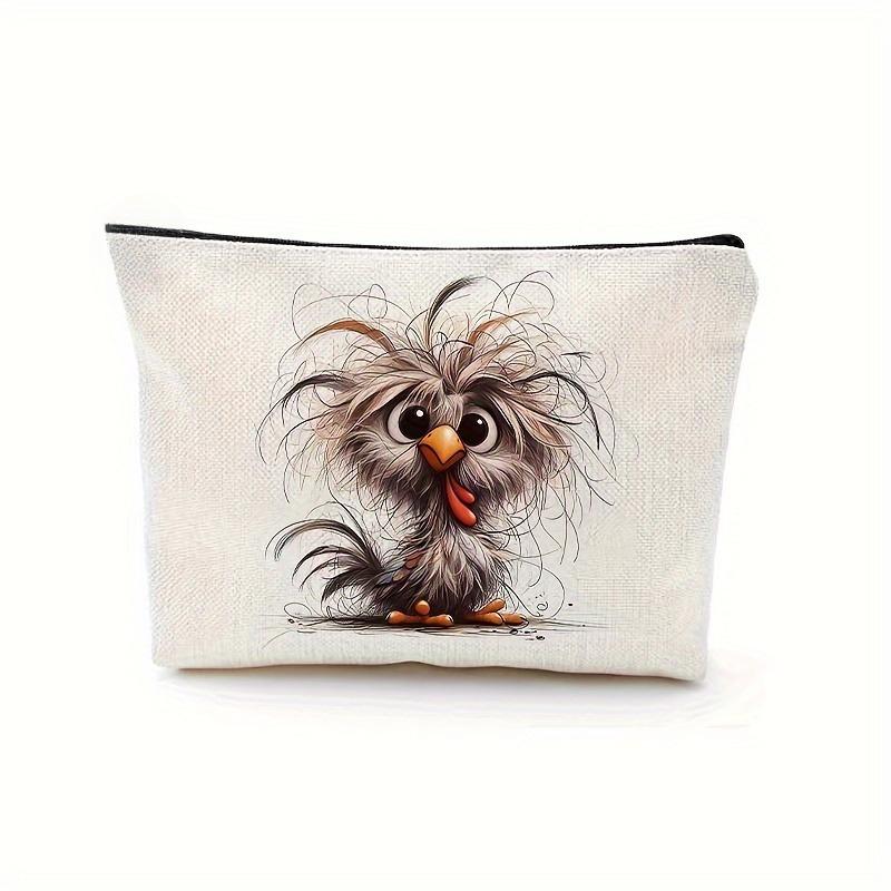Cute Cartoon Animal Design Cosmetic Pouch,Zippered Makeup Bag, Casual Large Capacity Travel Toiletry Organizer Bags