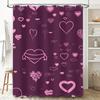 Purple Heart Pattern Shower Curtain Waterproof and Mildew Proof Bathroom Curtain Home Decor Shower Curtain