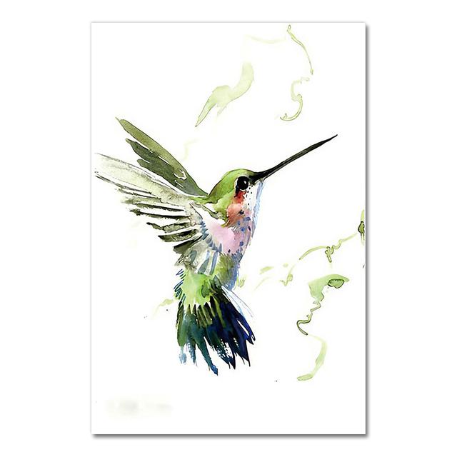 Красочные абстрактные колибри сбор меда плакат настенное искусство холст картина акварелью картина гостиная домашний декор