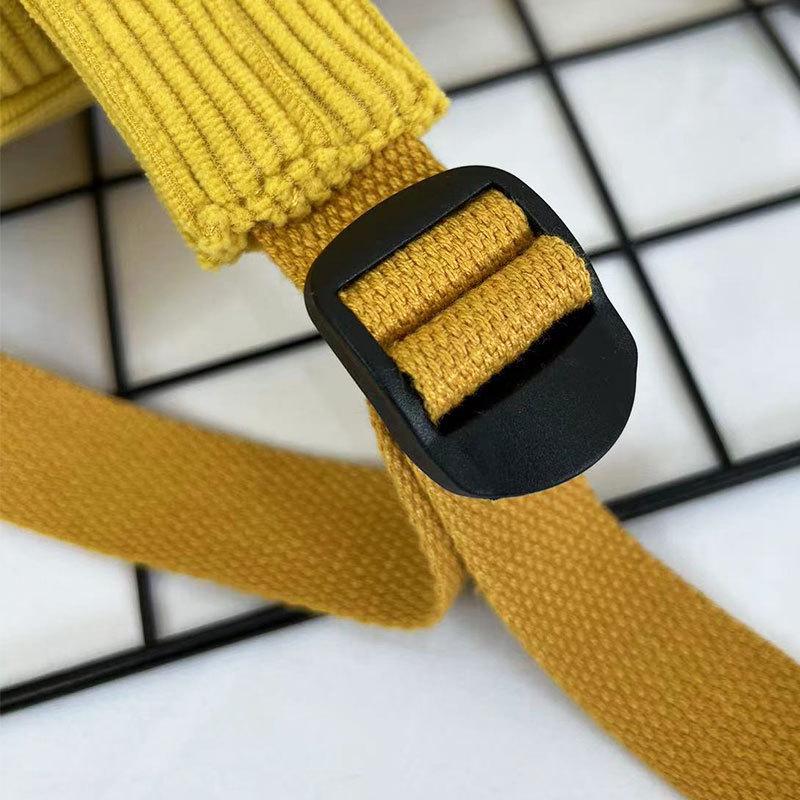 Женский вельветовый рюкзак Зима 2024 - Японский повседневный, Универсальный, Стиль мягкой девушки для путешествий и шопинга