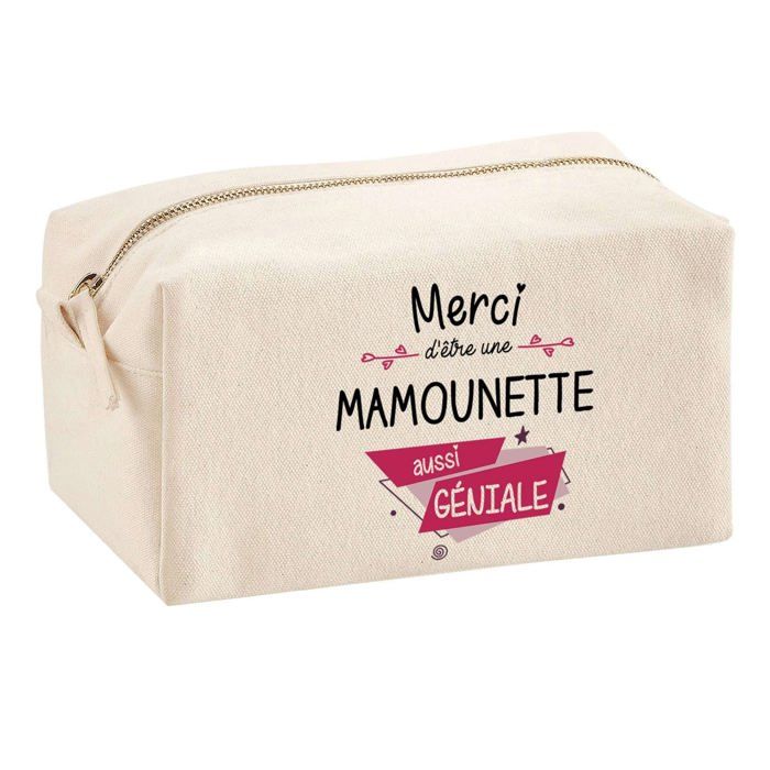 Trousse multifonction Merci Mamounette Géniale Cadeau Anniversaire Noël Fête Grand-Mères Mamie | Trousse Scolaire Fournitures Bureau