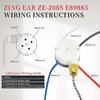 Nickel Ceiling Fan Switch ZE-208s Fan Pull Chain Switch for Fan Light Replacement Light Switch