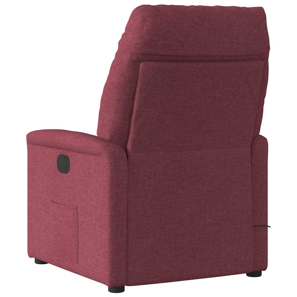 Recliner Chair Burgundy Fabric