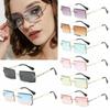 Rimless Sunglasses Womens Rectangle Shades Summer Fashion Trendy Uv400 Eyewear