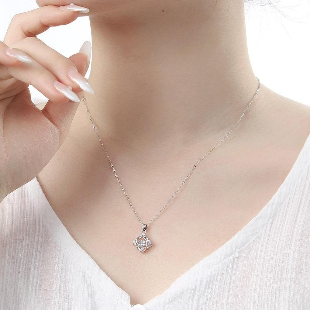 925 silver platinum-plated cubic Angela necklace