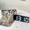 Luminous Mirror Clock Dormitory Desktop LED Electronic Clock Digital Display Electronic Alarm Clock Table Decoration