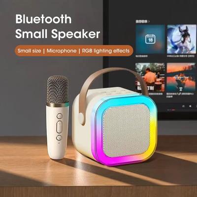 Bluetooth K12 Караоке-машина Портативная акустическая система 5.3 PA с 1-2 беспроводными микрофонами Домашнее семейное пение Детские подарки