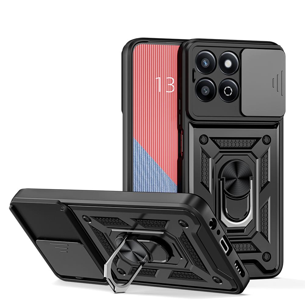 Keysion Shockproof Case Honor For 200 Smart 5g Siliconepc Slide Camera Protection Ring Stand Phone Cover For Huawei Honor X7c