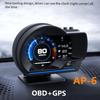 Автомобильный HUD-дисплей, OBD2 + GPS, интеллектуальный датчик, спидометр высокого разрешения, диагностический инструмент для автомобиля