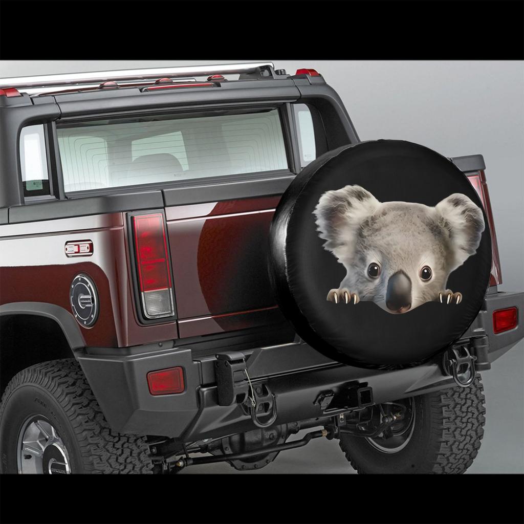 1pc Spare Tire Cover Printed With Peeking Cute Koala Bear Print Cool Styling, Compatible With Suvs, Sports Cars, Coupes And Perf