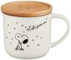 Yamaka Shoten SNOOPY Mug with Lid Doubles As a Large Seasonal Perfect As a Gift for Women or Wedding "PEANUTS" (also Coaster), (approx. 350ml),