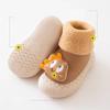 Newborn Baby Toddler Shoes Spring and Autumn Moving Season Cartoon Fleece Thickened Indoor Non-slip Soft Sole Indoor Floor Shoes