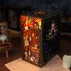 Деревянный DIY книжный уголок «Волшебный магазин» Вставка на полку Миниатюрные модели Набор для сборки Книжная полка со светом Подставка для книг Подарок другу на день рождения