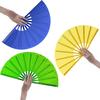 Solid Color Folding Fan Chinese Style Kung Fu Dance Performance Handheld