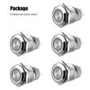 5pcs 19mm Momentary Push Button Power Switch Stainless Steel with Blue LED