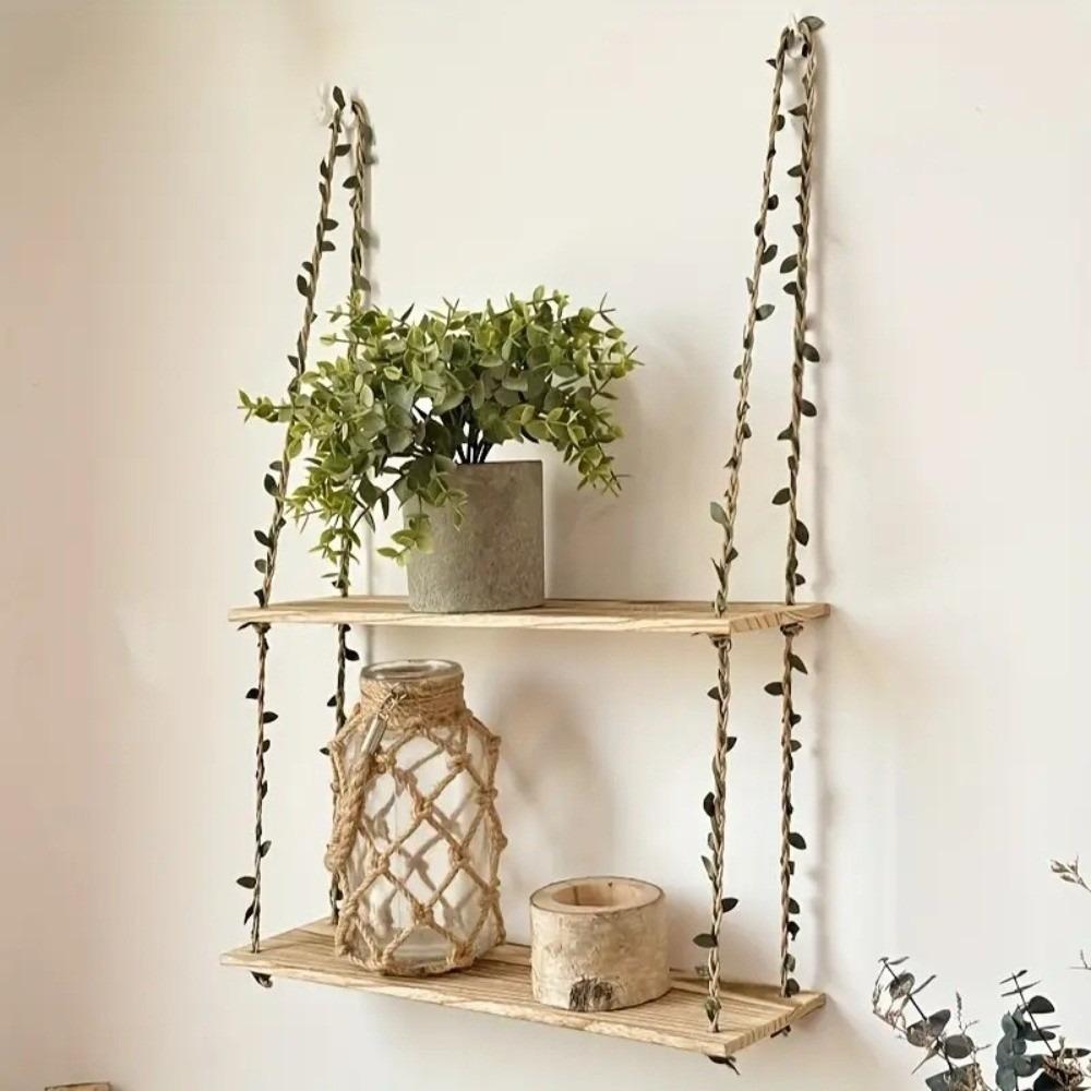 Bohemian Style Hanging Shelves 2/3 Layers Wall Rack New Wall Shelves  Bedroom Decor
