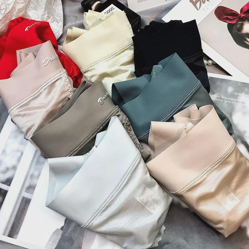 Трусики-стринги из атласного кружева премиум-класса с высокой талией, дышащей сеткой и поддержкой бедер для женщин