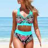 Женский купальник с подвесным вырезом и синей короной, с принтом ореха кешью, бикини, купальник-танкини