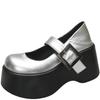 9СМ Новая Осень Синтетическая Кожа Платформа Танкетка Удобные 2025 Лето Весна Мода Женская Мода Обувь с Пряжкой Туфли Мэри Джейн