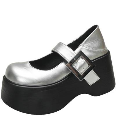 9СМ Новая Осень Синтетическая Кожа Платформа Танкетка Удобные 2025 Лето Весна Мода Женская Мода Обувь с Пряжкой Туфли Мэри Джейн