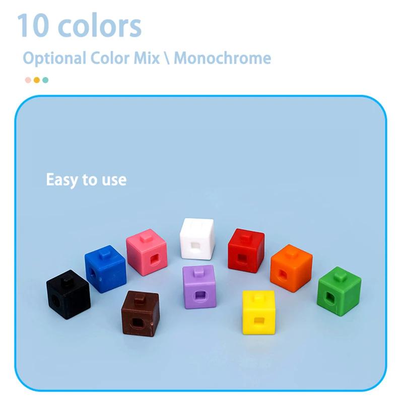 Linking Cubes Montessori Math Toys Number Blocks Learning Decimal Counter Teaching Aids Sensory Educational Toy for Children