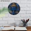 2D Плоский Алюминиевый Винтажный Синий Дзен Будда Путо Круглая Металлическая Вывеска, Настенное Искусство для Мужской Комнаты, Входной Двери, Аксессуары для Дзен-Сада и Комнаты для Медитации