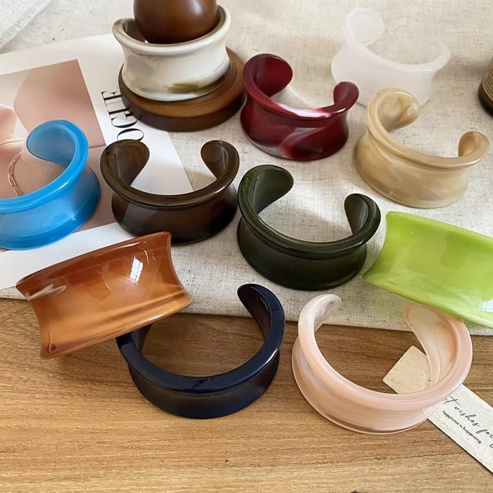 Chunky Design Geometric Bracelets Gradient Color Opening Bangles Fashion Accessories