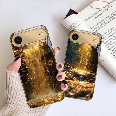 Великолепные пейзажи Для IPhone 17 Pro Max 16 17 Pro 15 Pro 14 13 Plus 12 Mini 11 Pro Max XR 16E 17 Air Золотой стеклянный чехол для телефона