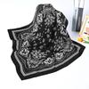 Women Scarf 70cm Black Hip Hop Bandana Kerchief Paisley Printed Hijab Headwear Wrist Hairwrap Square Scarves Print Handkerchief